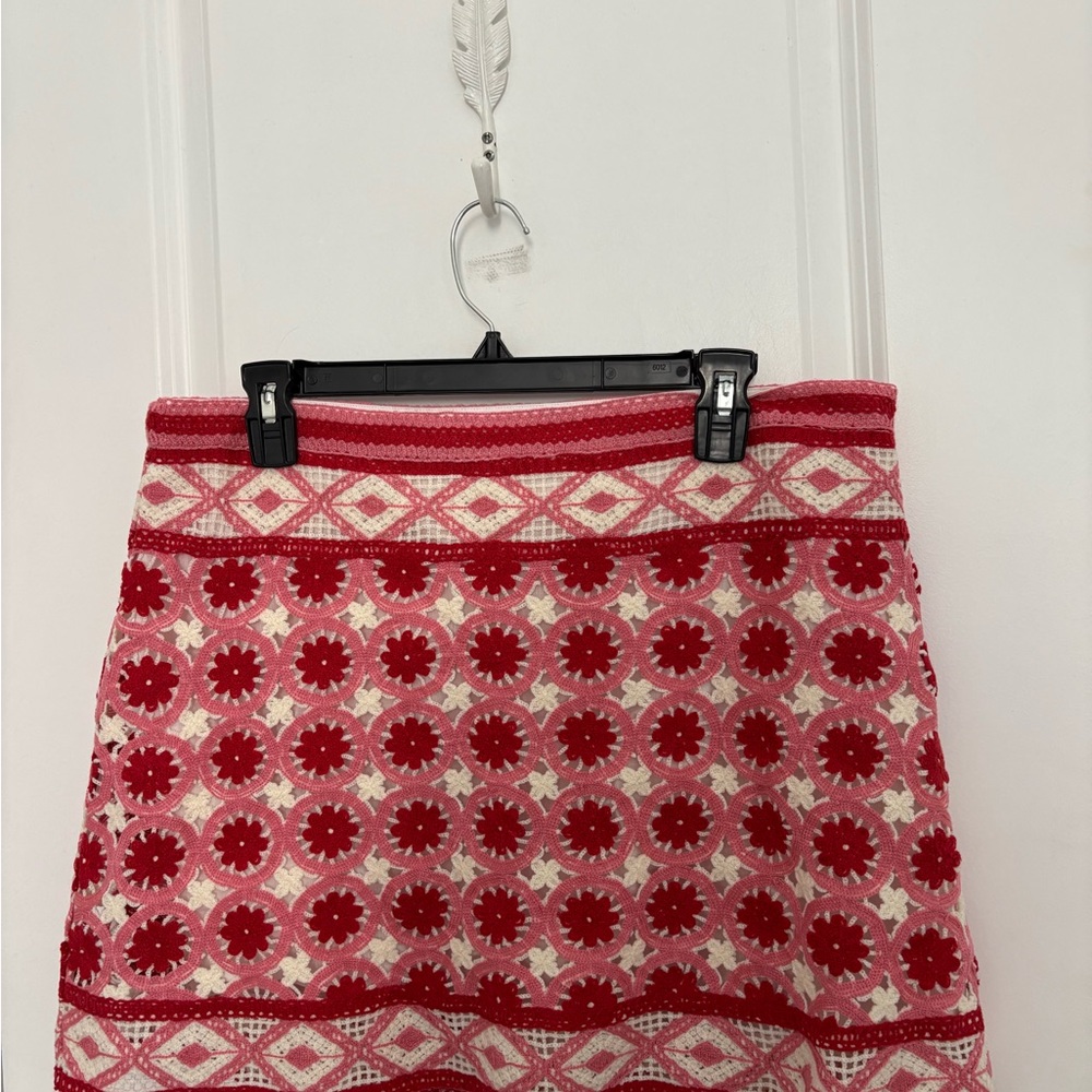 Chelsea & Violet Red, Pink, and White Patterned Women's mini Skirt